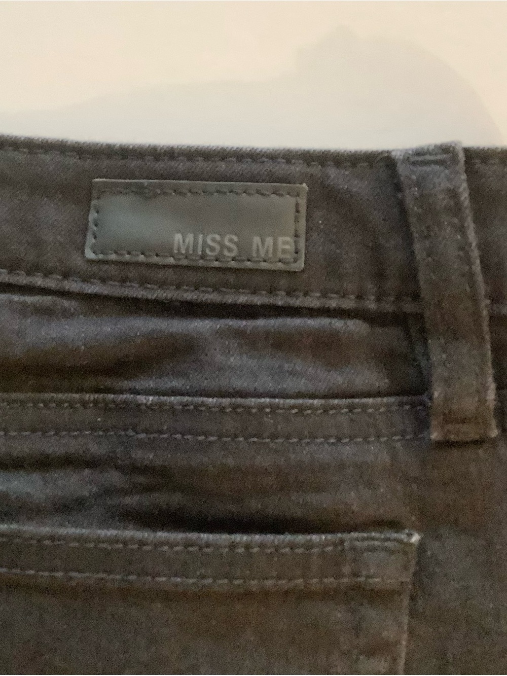 Miss Me Black Skinny Jeans with Gray Floral Accents - Picture 5 of 9